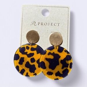 Chic Gold and Blue/dark purple dangle Earrings